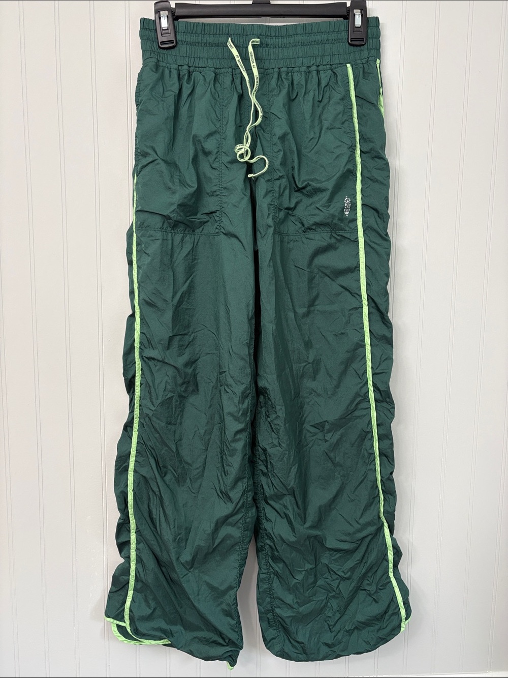 FP Movement by Free People Green Track Pants with Lime Trim